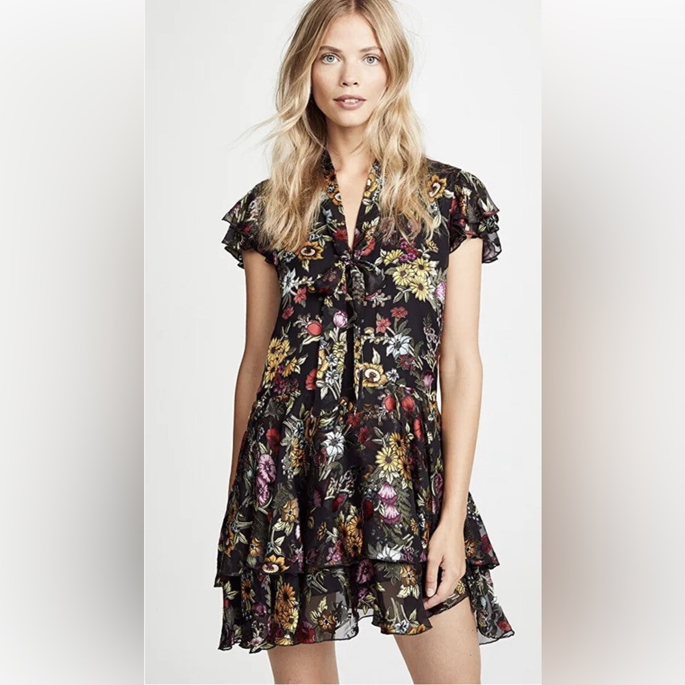Alice + Olivia Black Floral Dress